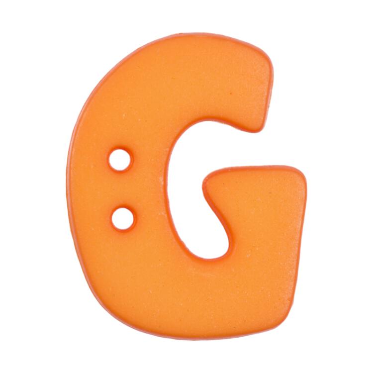 Buchstabenknopf "G", orange, 18mm