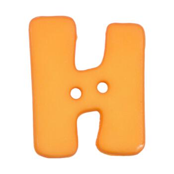 Buchstabenknopf H, orange, 18mm