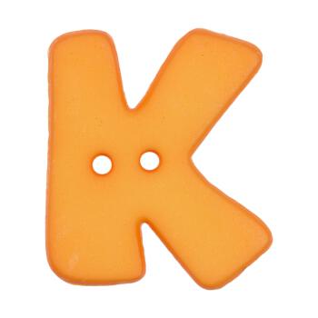 Buchstabenknopf K, orange, 18mm