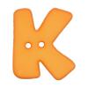 Buchstabenknopf "K", orange, 18mm