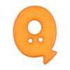 Buchstabenknopf "Q", orange, 18mm