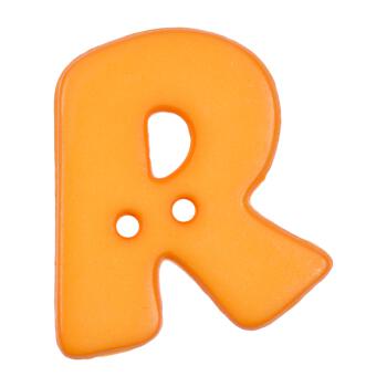 Buchstabenknopf R, orange, 18mm