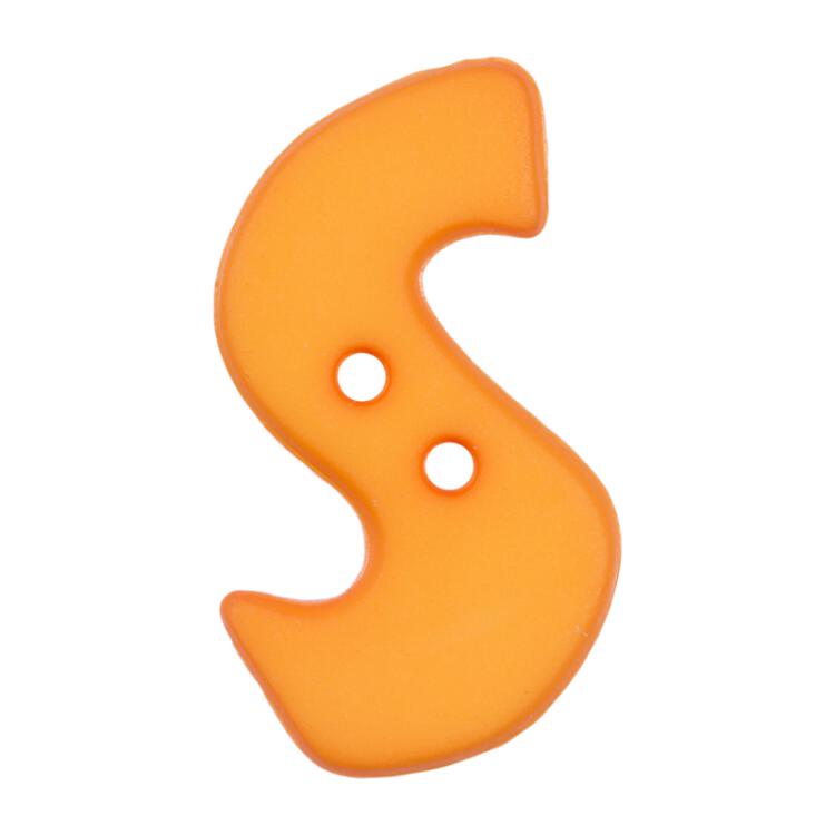 Buchstabenknopf "S", orange, 18mm