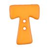 Buchstabenknopf "T", orange, 18mm