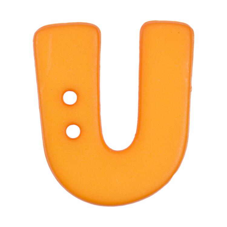 Buchstabenknopf U, orange, 18mm