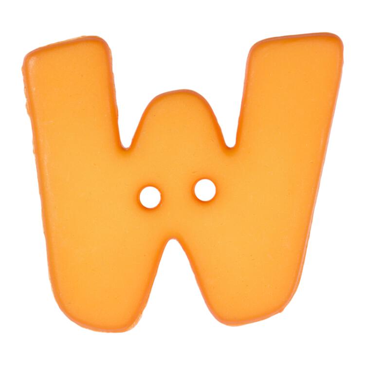 Buchstabenknopf "W", orange, 18mm