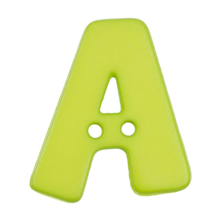 Buchstabenknopf "A", grün, 18mm