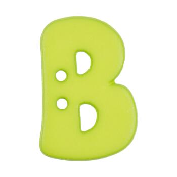 Buchstabenknopf "B", grün, 18mm