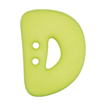 Buchstabenknopf "D", grün, 18mm