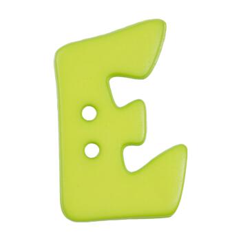 Buchstabenknopf "E", grün, 18mm