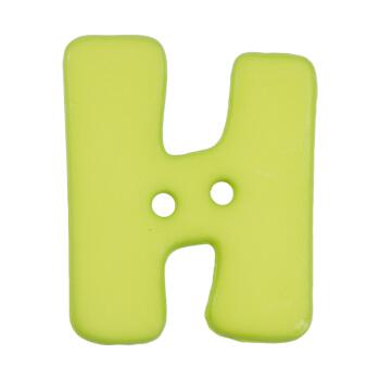 Buchstabenknopf H, grün, 18mm