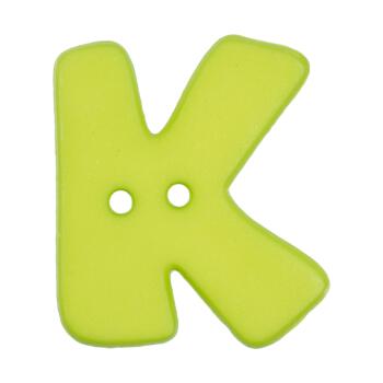 Buchstabenknopf "K", grün, 18mm