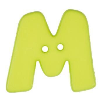 Buchstabenknopf M, grün, 18mm