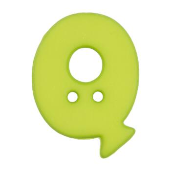 Buchstabenknopf Q, grün, 18mm