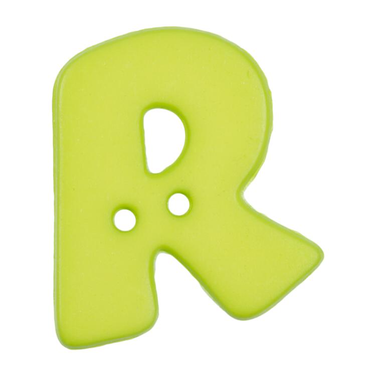 Buchstabenknopf R, grün, 18mm