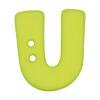 Buchstabenknopf "U", grün, 18mm