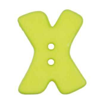 Buchstabenknopf X, grün, 18mm