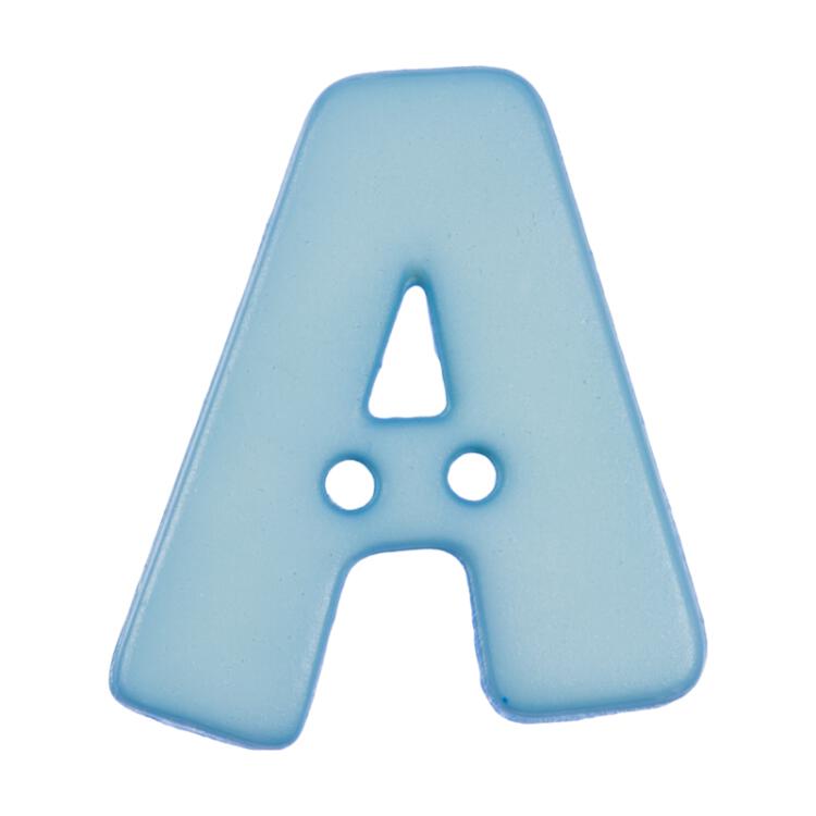 Buchstabenknopf "A", hellblau, 18mm