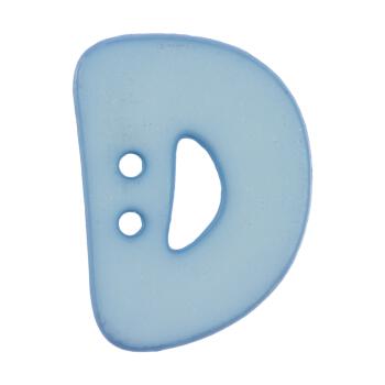 Buchstabenknopf "D", hellblau, 18mm