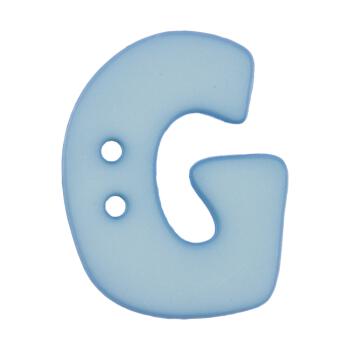 Buchstabenknopf "G", hellblau, 18mm