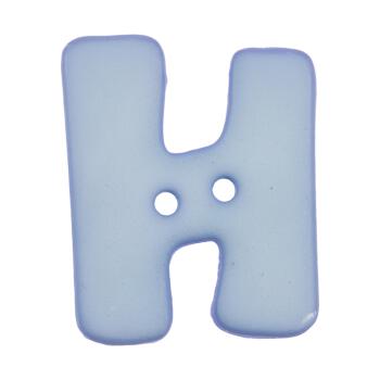 Buchstabenknopf "H", hellblau, 18mm