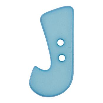 Buchstabenknopf "J", hellblau, 18mm