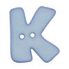 Buchstabenknopf "K", hellblau, 18mm