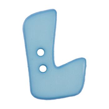 Buchstabenknopf "L", hellblau, 18mm