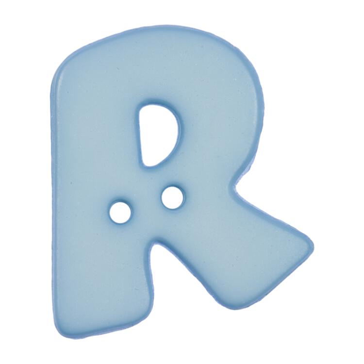 Buchstabenknopf "R", hellblau, 18mm