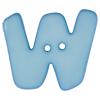 Buchstabenknopf "W", hellblau, 18mm