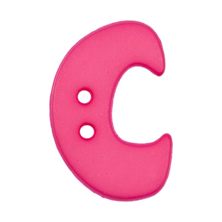 Buchstabenknopf "C", pink, 18mm