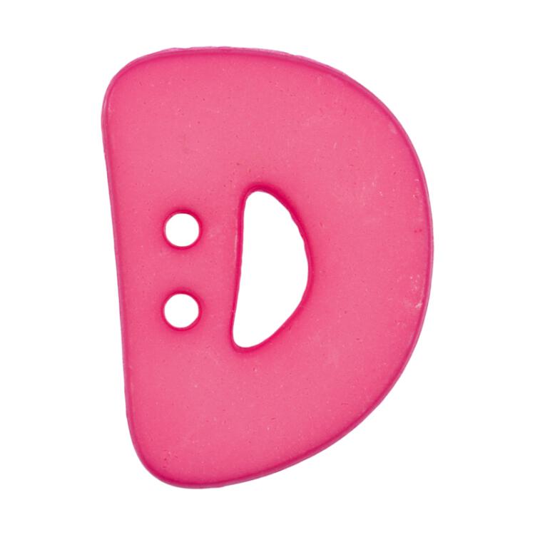 Buchstabenknopf "D", pink, 18mm