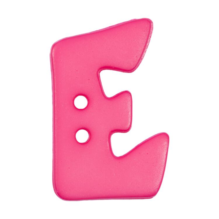 Buchstabenknopf E, pink, 18mm