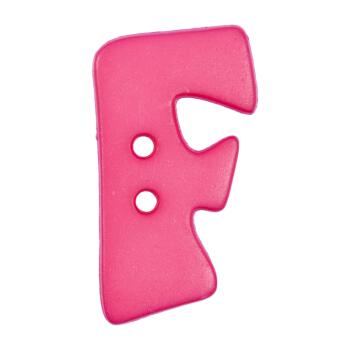 Buchstabenknopf F, pink, 18mm