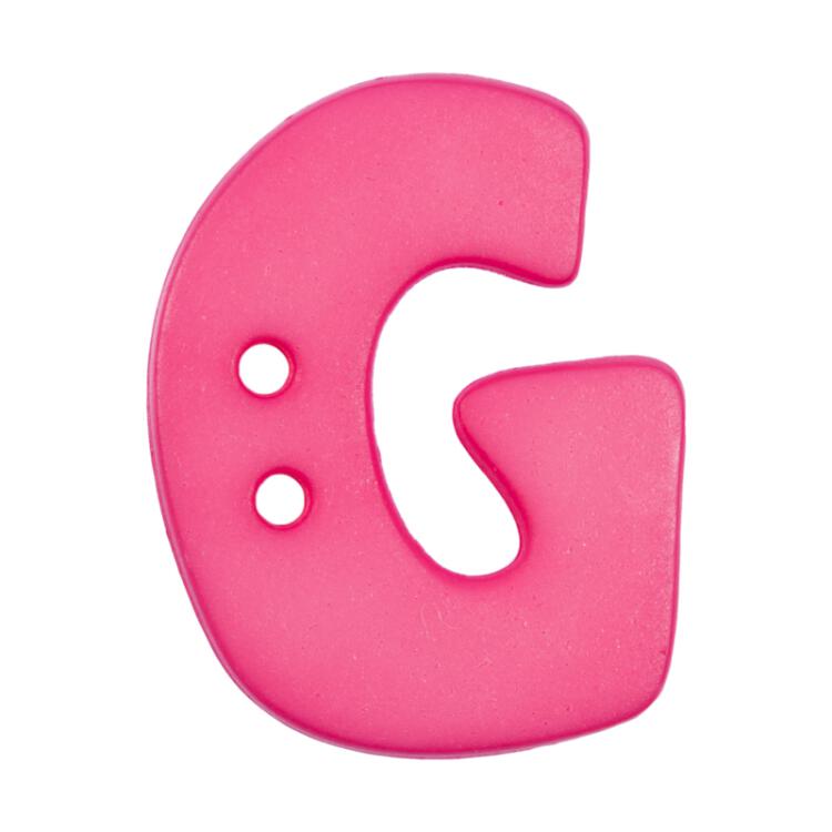Buchstabenknopf G, pink, 18mm