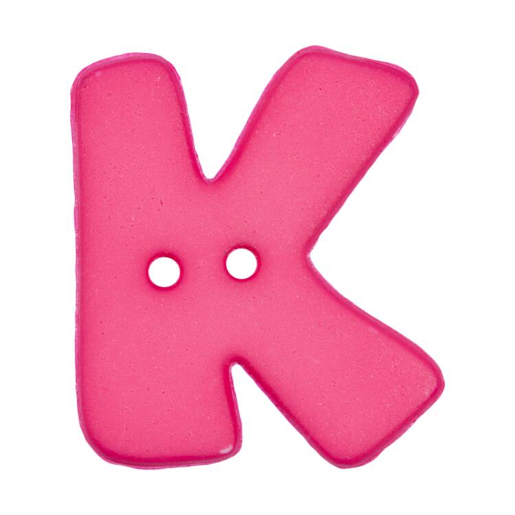 Buchstabenknopf K, pink, 18mm