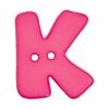 Buchstabenknopf "K", pink, 18mm