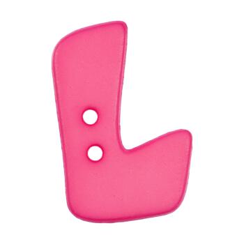 Buchstabenknopf "L", pink, 18mm
