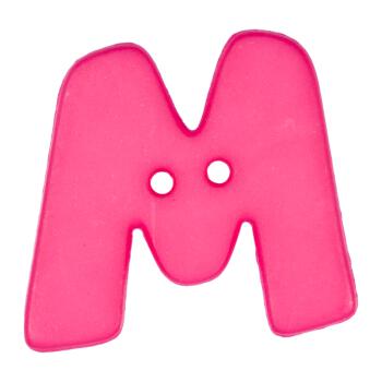 Buchstabenknopf M, pink, 18mm