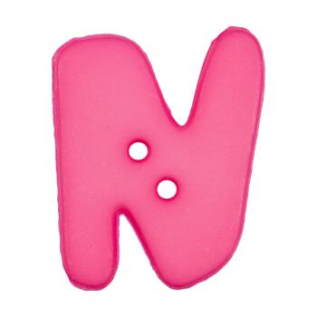Buchstabenknopf N, pink, 18mm