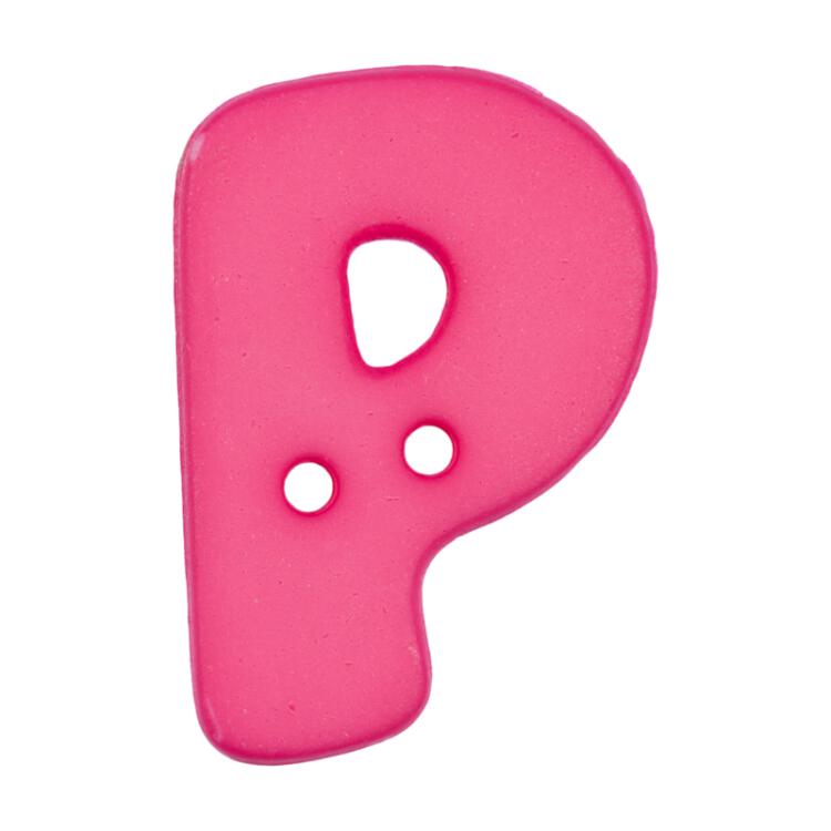 Buchstabenknopf P, pink, 18mm