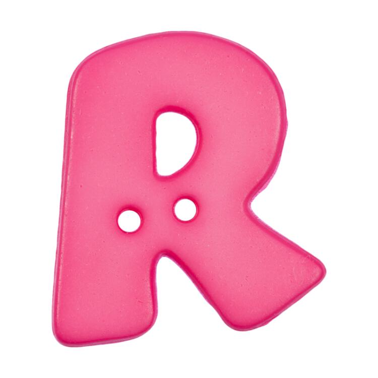 Buchstabenknopf R, pink, 18mm