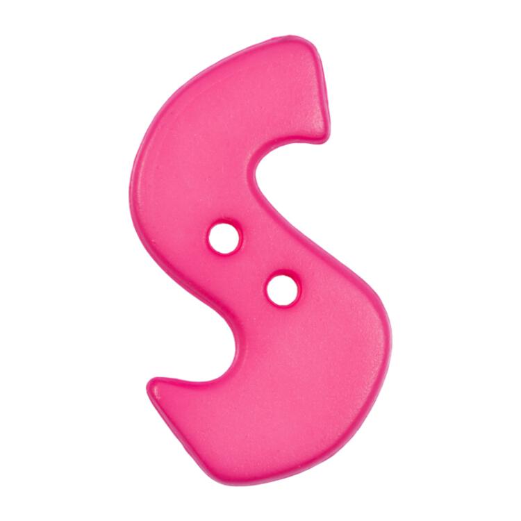 Buchstabenknopf "S", pink, 18mm