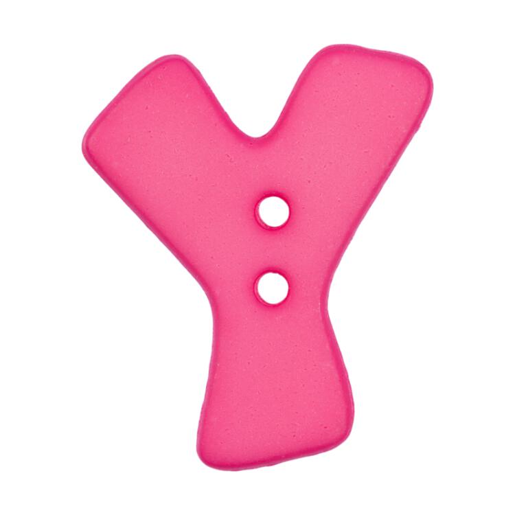 Buchstabenknopf Y, pink, 18mm