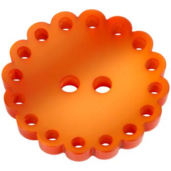 Kunststoffknopf mit Zierrand in Orange