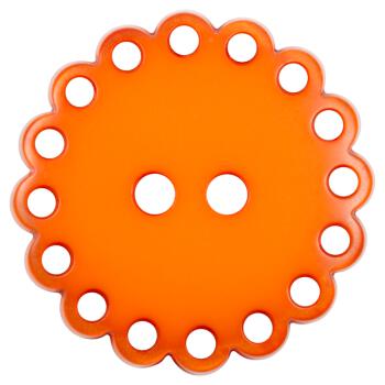 Kunststoffknopf mit Zierrand in Orange