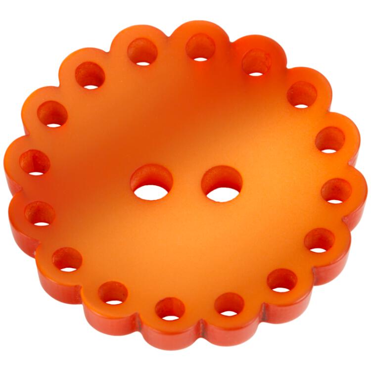 Kunststoffknopf mit Zierrand in Orange 25mm