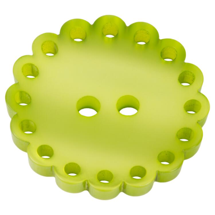 Kunststoffknopf mit Zierrand in Grün