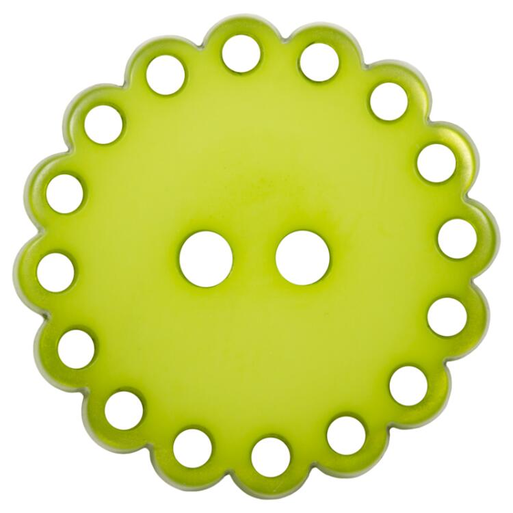 Kunststoffknopf mit Zierrand in Grün 25mm