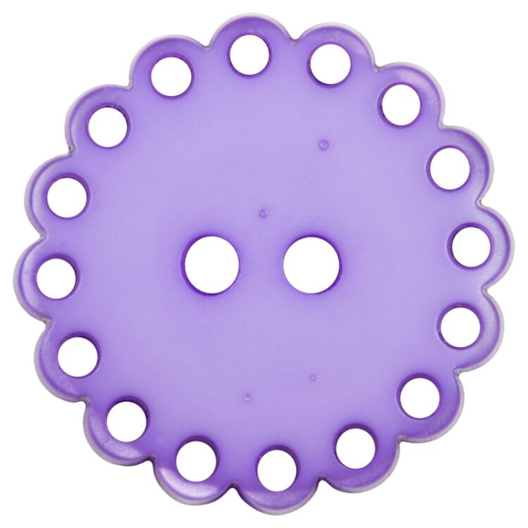 Kunststoffknopf mit Zierrand in Violett